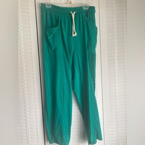Slouchy Turquoise Comfy Comfort Pants Universal Threads Green Cotton Scrubs